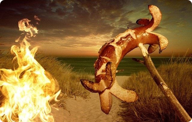 Kurzurlaub mit einem Lagerfeuer am Strand von Bremen